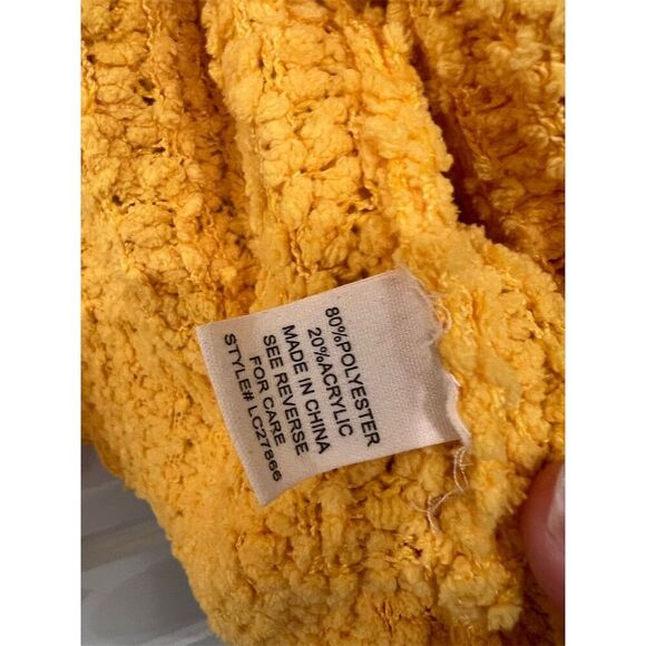 NWT SMALL POPCORN SOFT Women's Yellow Open Front Knit Cardigan Sweater - Picture 4 of 6